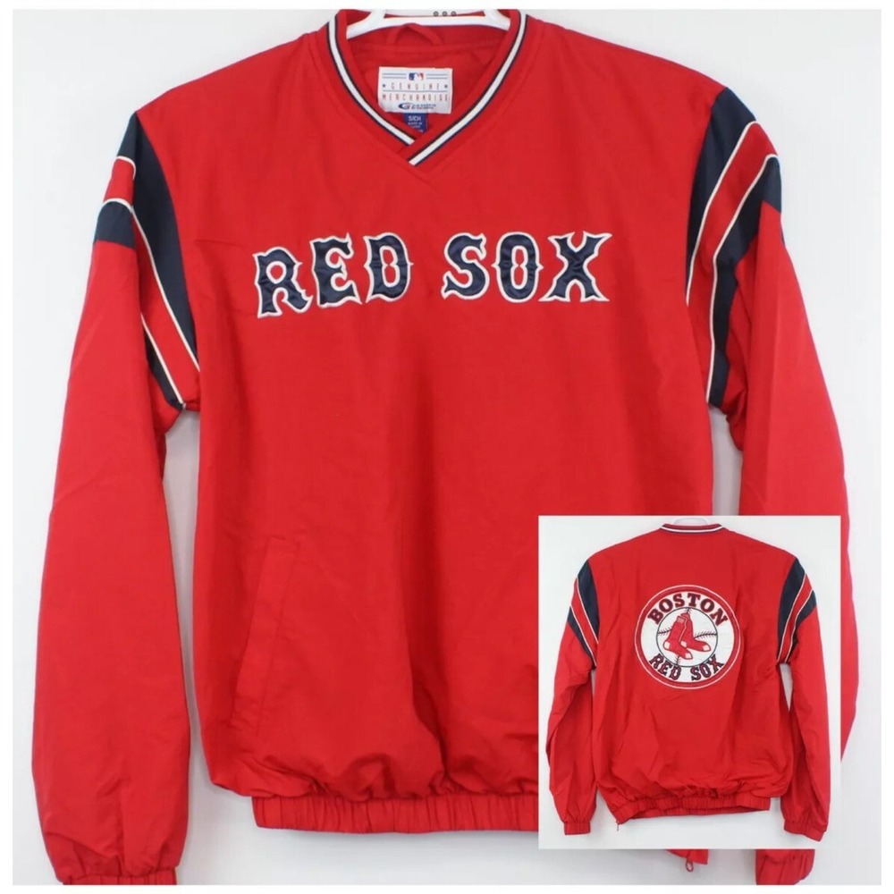 Boston Red Sox Nylon Red Pullover Top Men's Small MLB G-III Baseball Embroidered